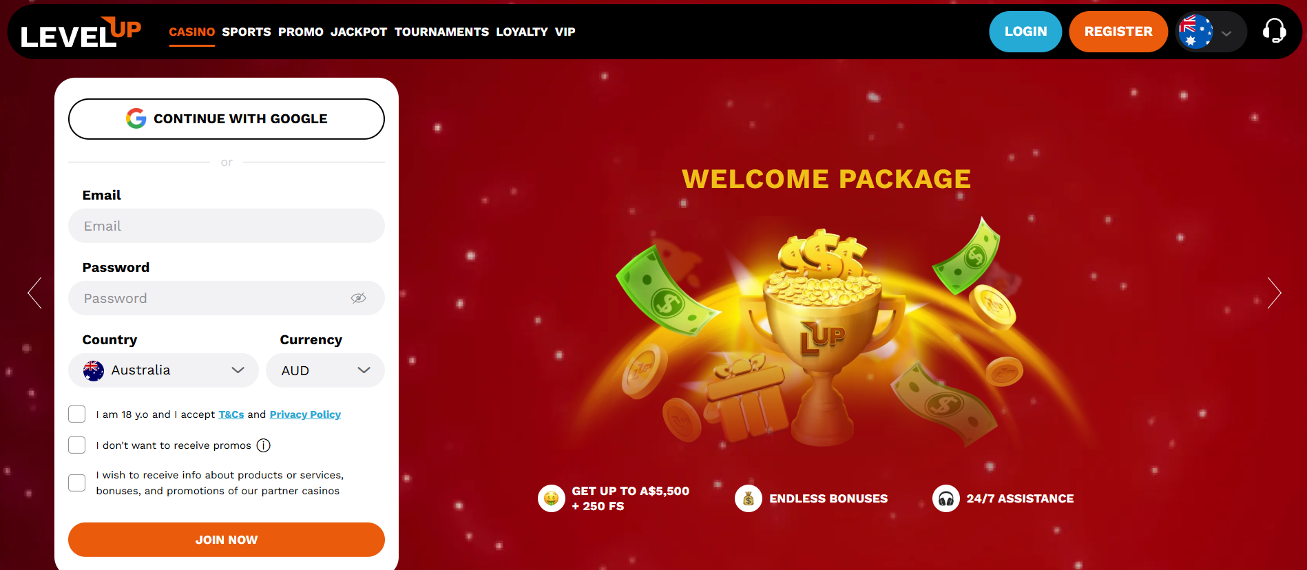 Level Up Casino screenshot