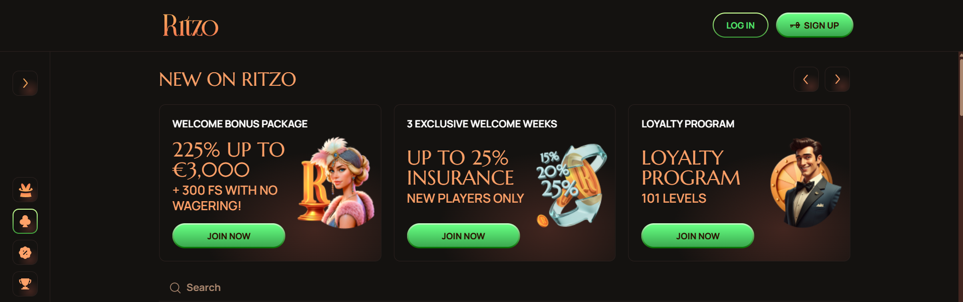 Ritzo Casino screenshot